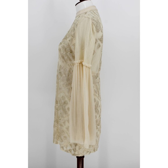 Free People Cleo Mini Dress Tea Sz 0 Boho Embroidered - Picture 7 of 12